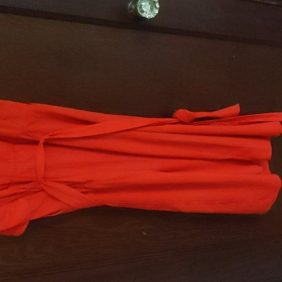 ASOS Maternity Orange Red One Shoulder or 2 Strapped Belted Dress Size 4 - Picture 9 of 10